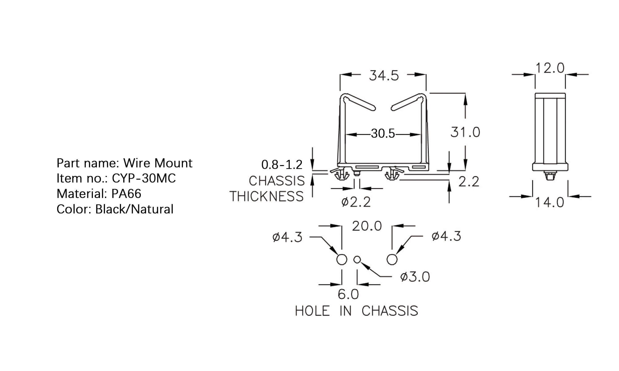 Plastic Wire Mount CYP-30MC